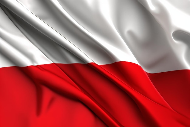 close up of the waving flag of Poland