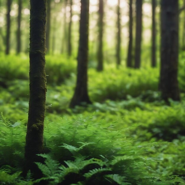 Close-up wazig beeld van vers groen gebladerte in de bosfoto met een kopie ruimte