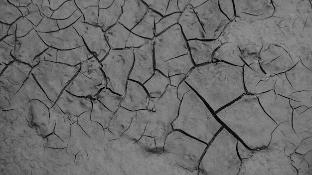 Close up weathered texture of arid cracked ground