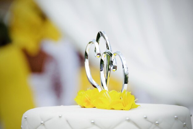 Close-up of wedding cake