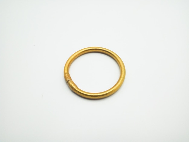 Close-up of wedding rings on white background