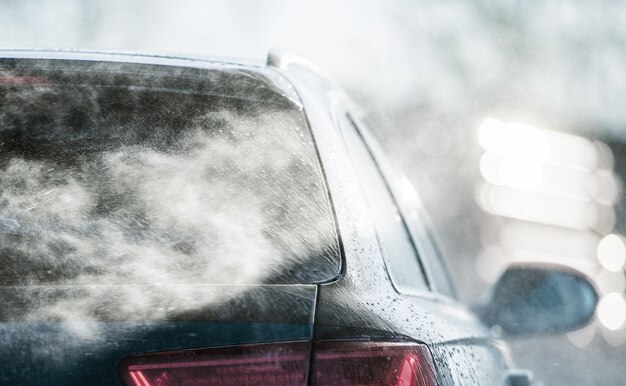 Photo close-up of wet car window