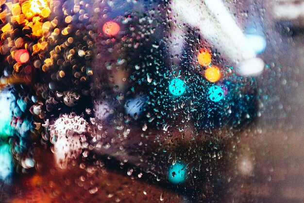 Photo close-up of wet car window