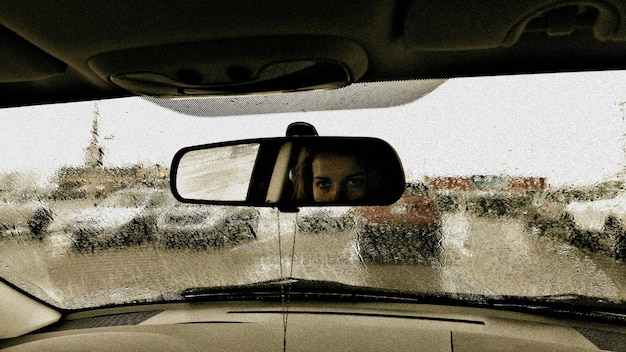 Photo close-up of wet car window