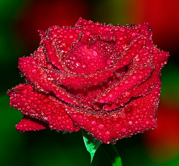close-up of wet red flower blooming outdoors