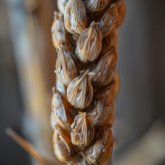 Close up of a wheat or coffee spike Shallow depth of field