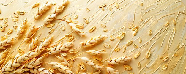 Photo a close up of wheat ears on a white surface