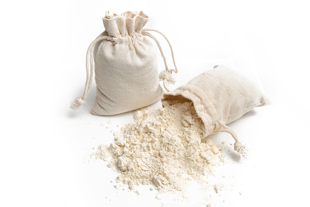 Close-up of wheat flour in a bag