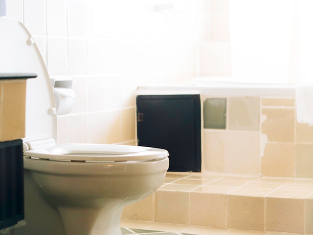 Photo close-up of white bathroom