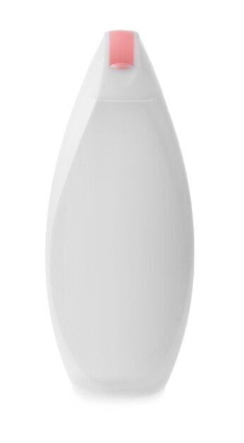 Close up of a white bottle on white background with clipping path