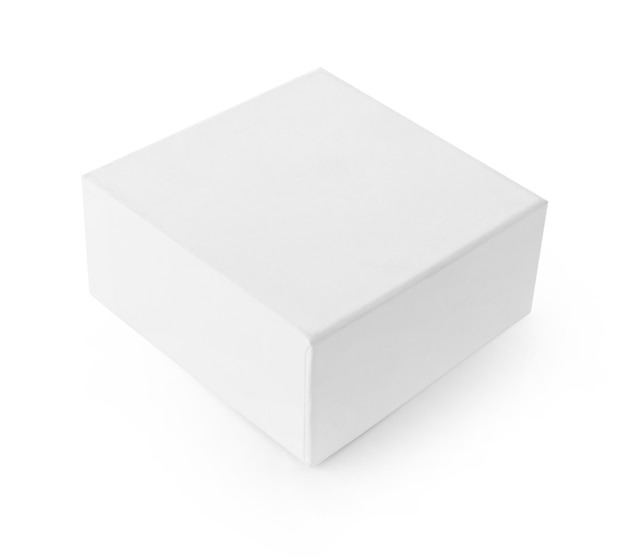 Close up of a white box on white