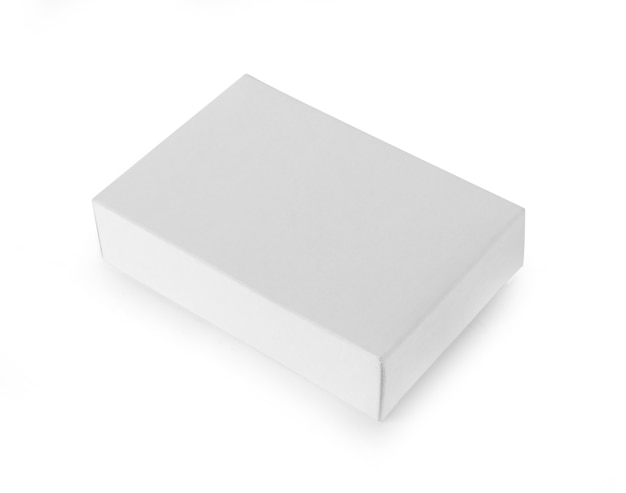 Close up of a white box on white