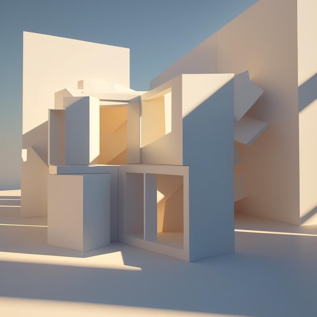 a close up of a white building with a lot of boxes generative ai