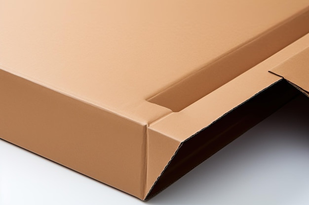 Close up of white cardboard box