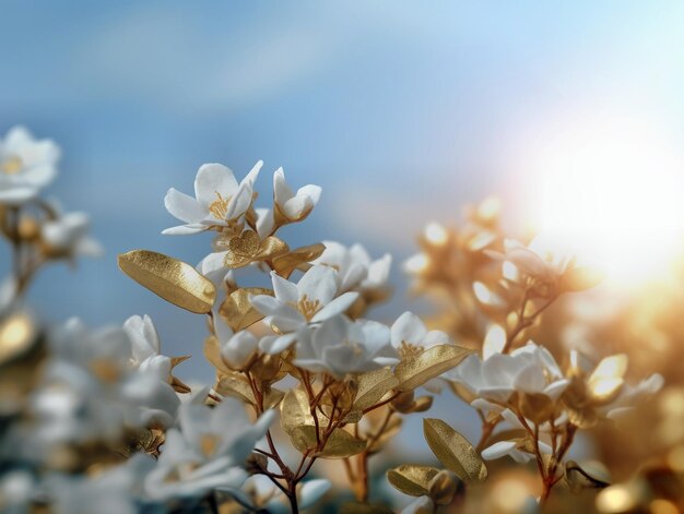 白い桜の花が近づいている