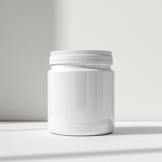 a close up of a white container on a table