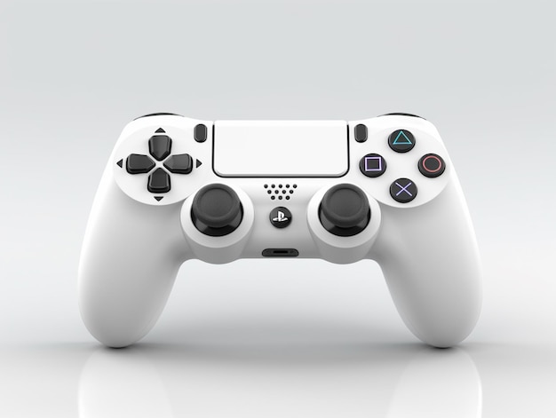 Photo a close up of a white controller with buttons on a white surface generative ai