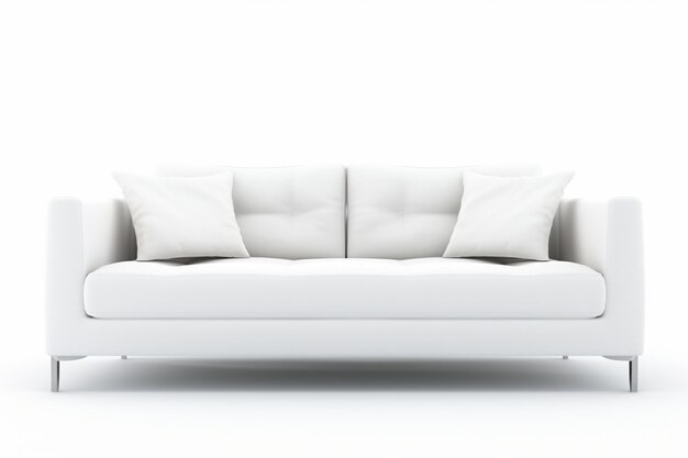 Photo a close up of a white couch with pillows on it generative ai