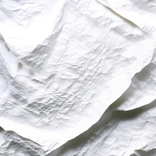 Photo close up of white crumpled paper textured background