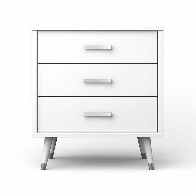 Photo a close up of a white dresser with three drawers on it