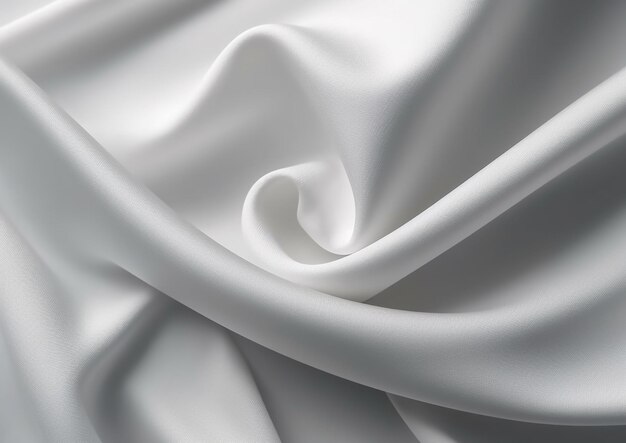 大量の折りたたみを持つ白い布のクローズアップ