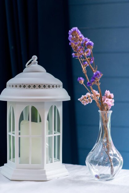 Close-up of white flower vase on table