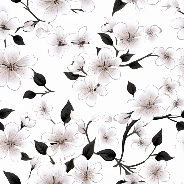 Photo a close up of a white flower with black leaves on a white background generative ai