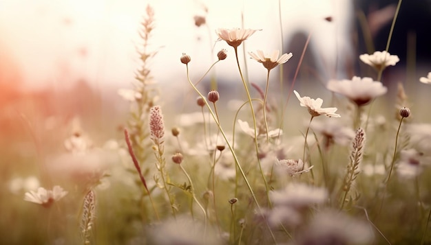 Foto close-up di piante a fiori bianchi sul campo