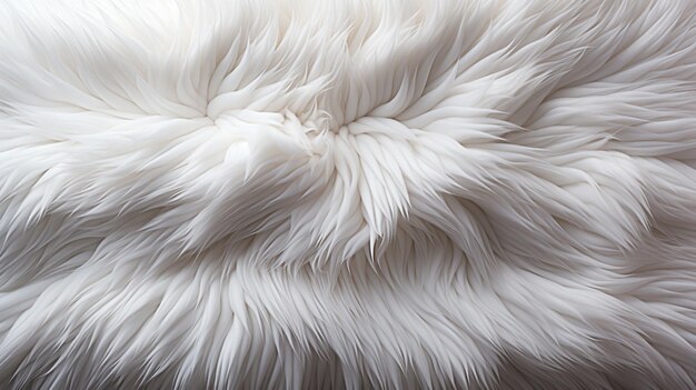 a close up of a white fluffy animal with a black background generative ai