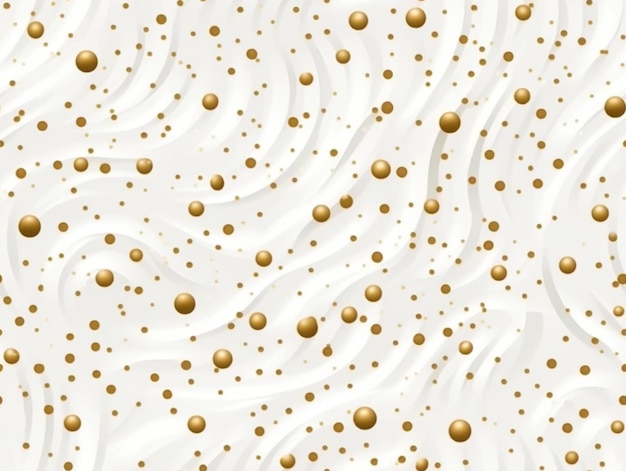 Крупный план бело-золотого фона с золотыми точками, генерирующий искусственный интеллект