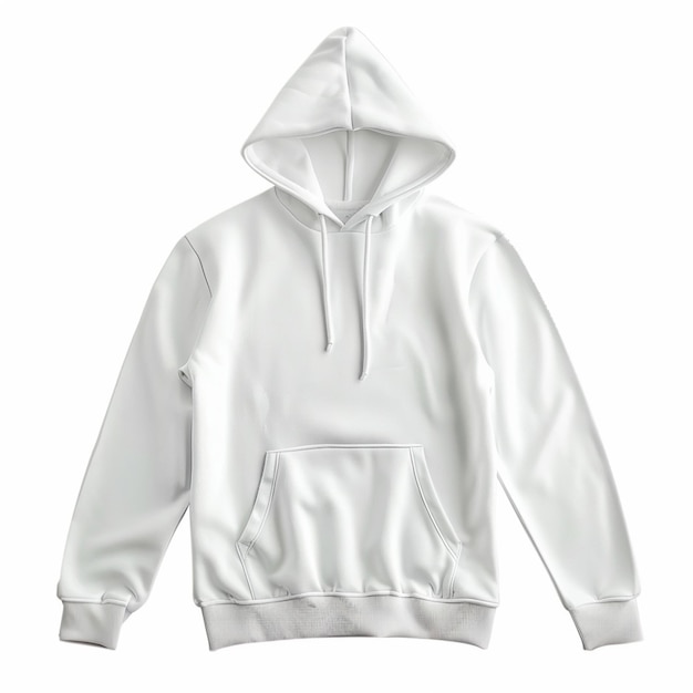 a close up of a white hoodie with a white background generative ai