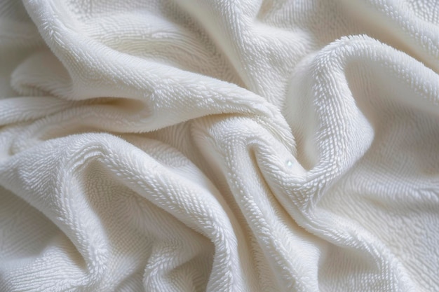 a close up of a white knitted blanket with a small circle in the middle