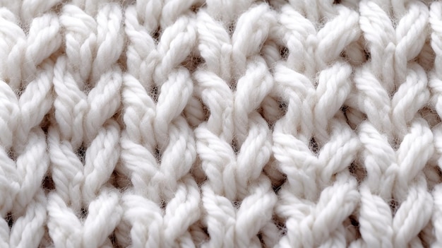 A close up of a white knitted sweater