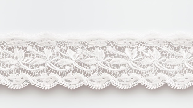 Photo a close up of a white lace with a flower pattern generative ai