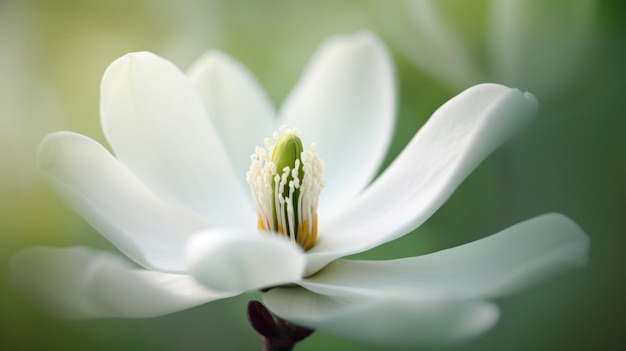 A close up of a white magnolia flower