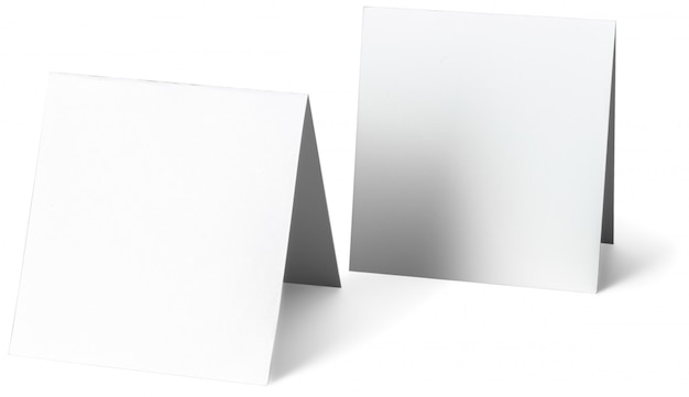 Close up of a white note paper on white background