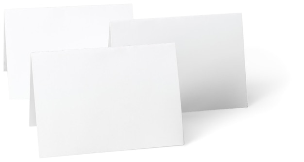 Photo close up of a white note paper on white background