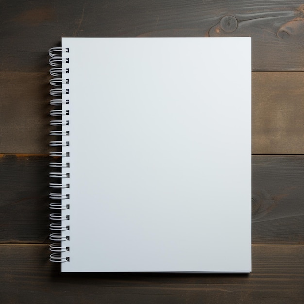 Photo a close up of a white notebook on a wooden surface generative ai