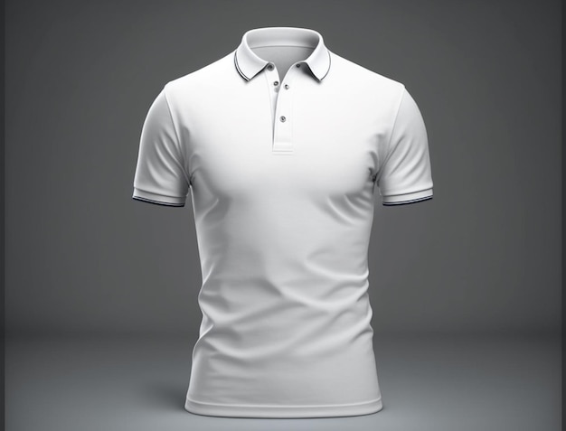 Premium Photo | A close up of a white polo shirt with a blue stripe ...