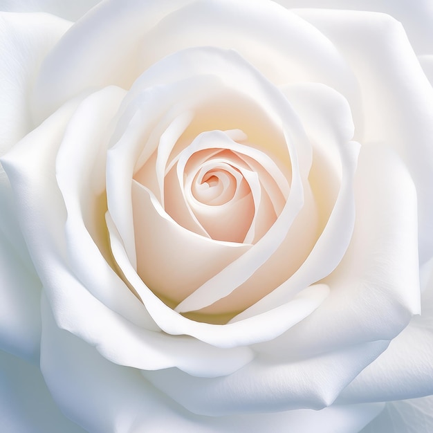 Крупный план цветка белой розы Generative Ai