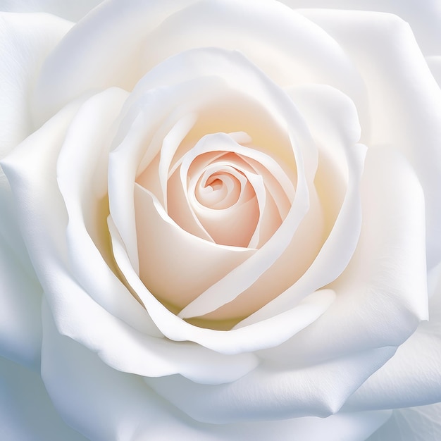 Close up of white rose flower Generative Ai