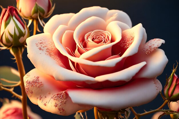 Photo close up of a white rose