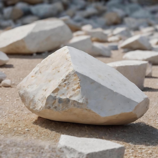 Close up white stone collection