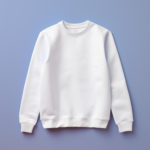 Photo a close up of a white sweatshirt on a blue background generative ai