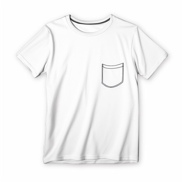 Photo a close up of a white t shirt with a black pocket generative ai