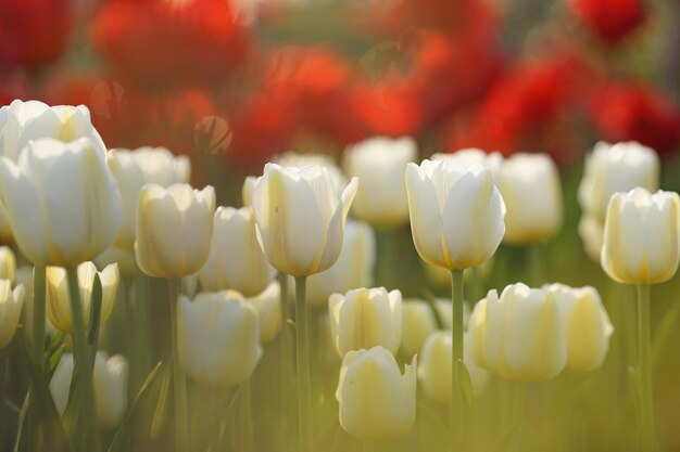 Photo close-up of white tulips blooming outdoors