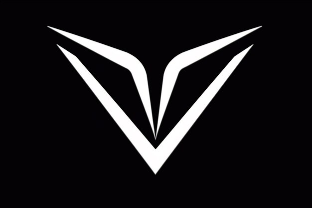 a close up of a white v logo on a black background generative ai
