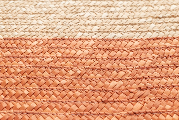 Photo close up wicker basket texture for use as background . woven basket texture.