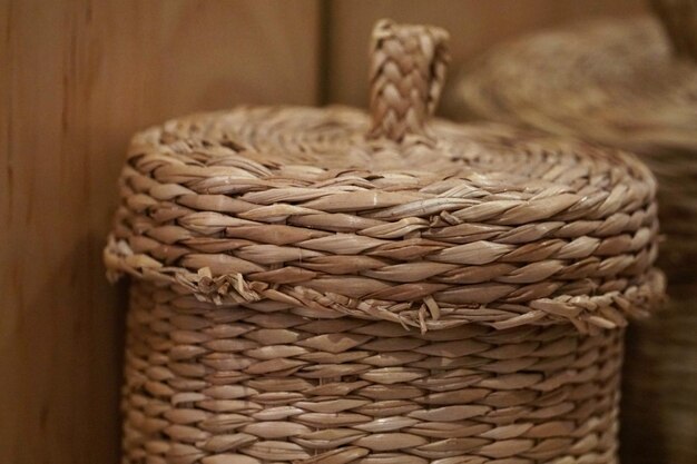 Photo close-up of wicker basket