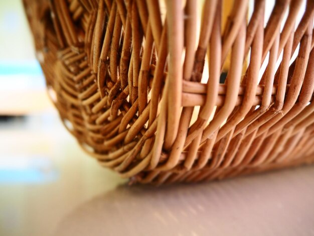 Close-up of wicker basket